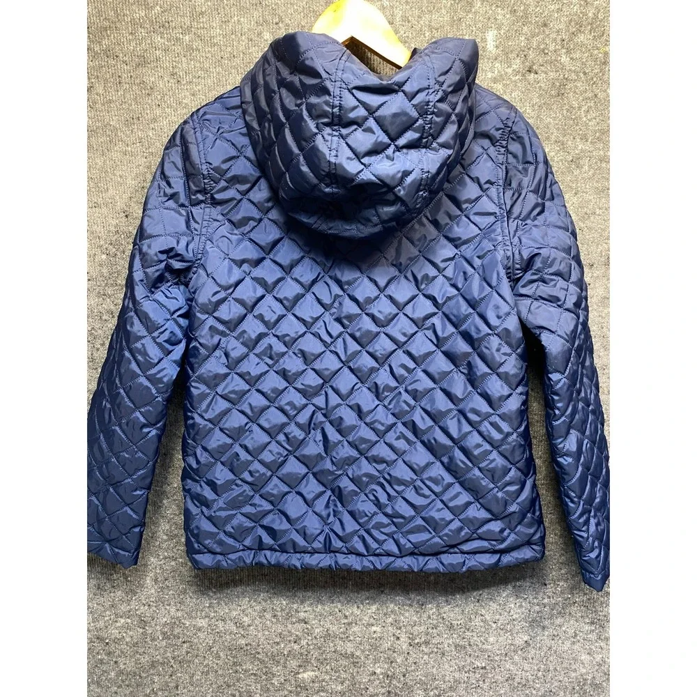 The Childrens Place Quilted Hooded Puffer Jacket Navy Blue Girls XXL 16